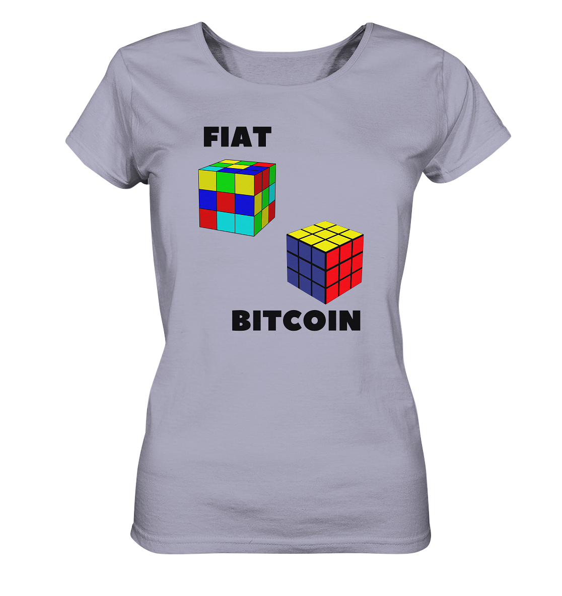 FIAT Cube & BITCOIN Cube - gerade Variante (Ladies Collection 21% Rabatt bis zum Halving 2024)    - Ladies Organic Shirt