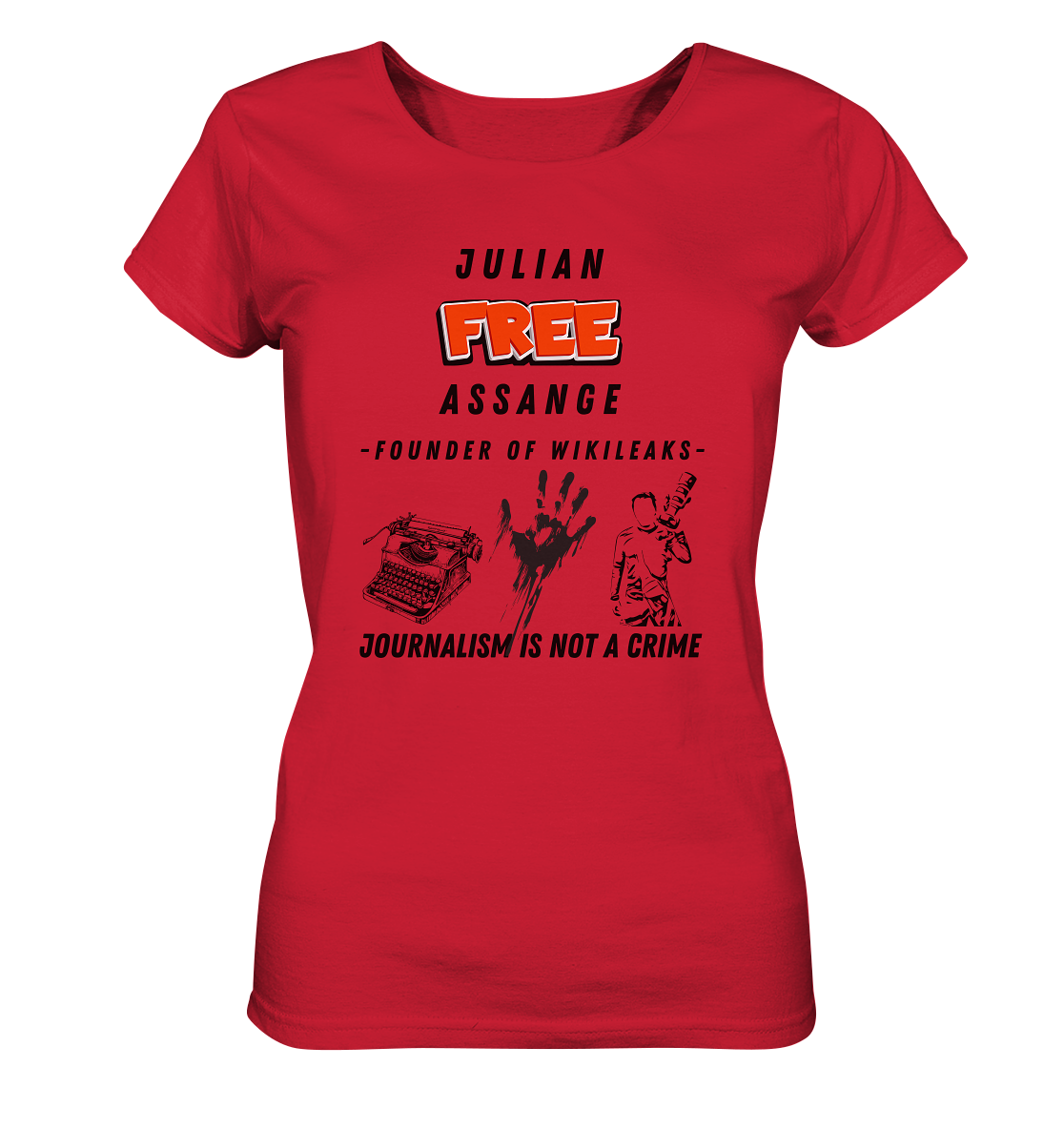 FREE JULIAN ASSANGE - FOUNDER OF WIKILEAKS - JOURNALISM IS NOT A CRIME (3 Grafiken) - Ladies Collection 21% Rabatt bis zum Halving 2024) - Ladies Organic Shirt