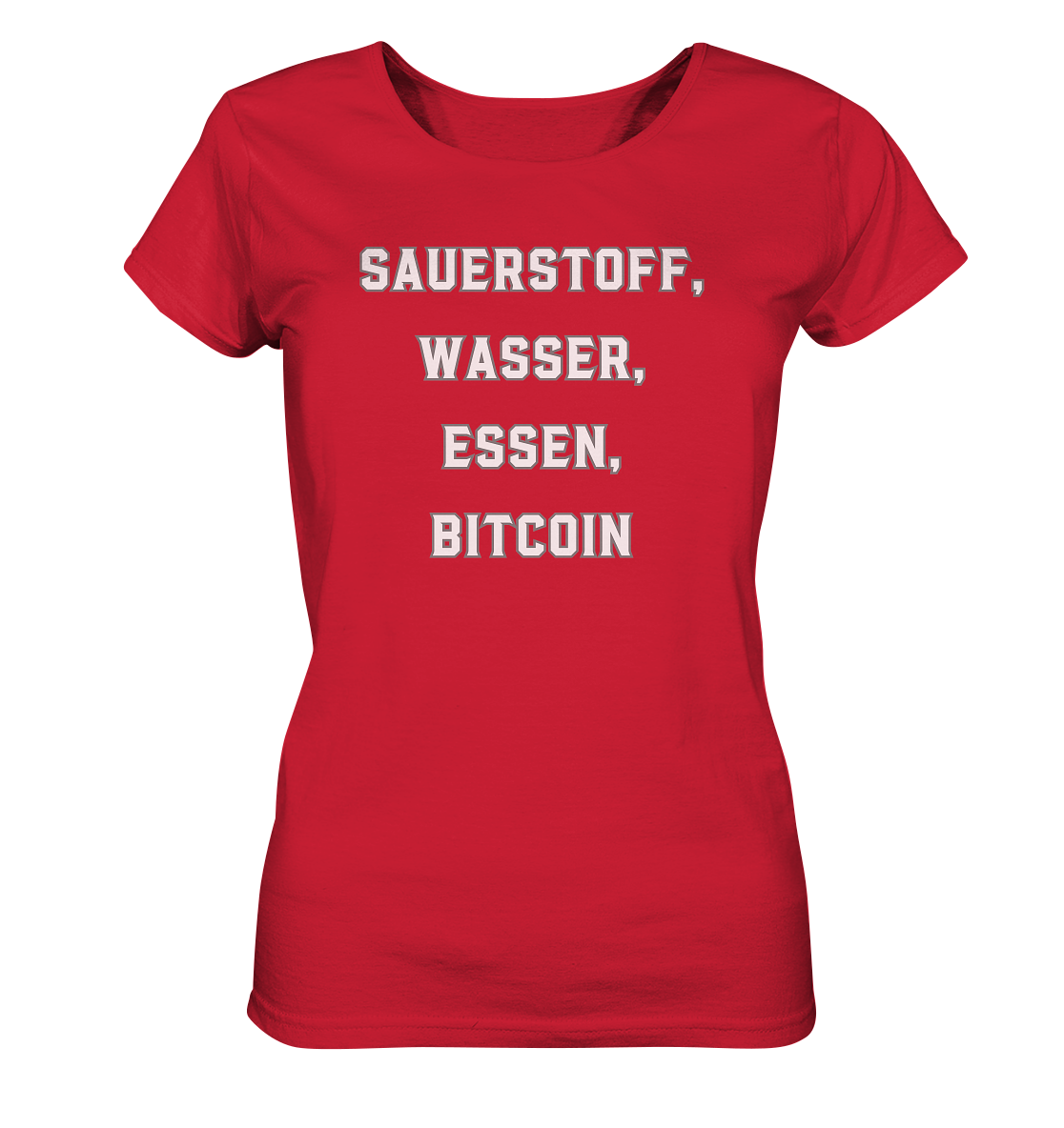 SAUERSTOFF, WASSER, ESSEN, BITCOIN- Ladies Collection   - Ladies Organic Shirt
