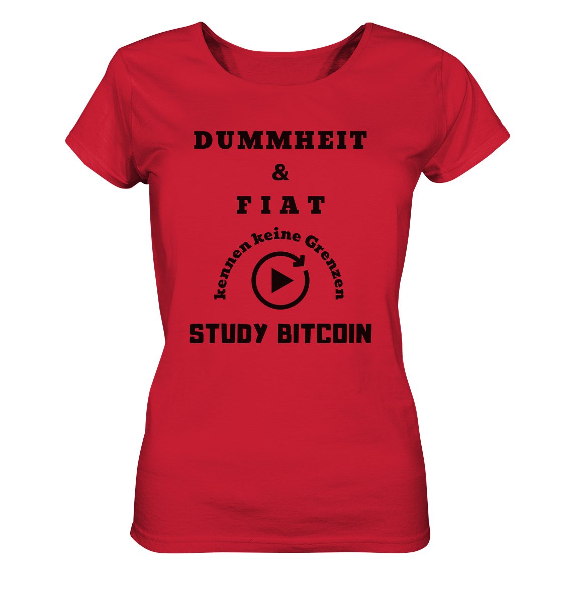 DUMMHEIT UND FIAT KENNEN KEINE GRENZEN - STUDY BITCOIN (ENDLOS-PLAYBUTTON) - Ladies Collection 21% Rabatt bis zum Halving 2024 - Ladies Organic Shirt