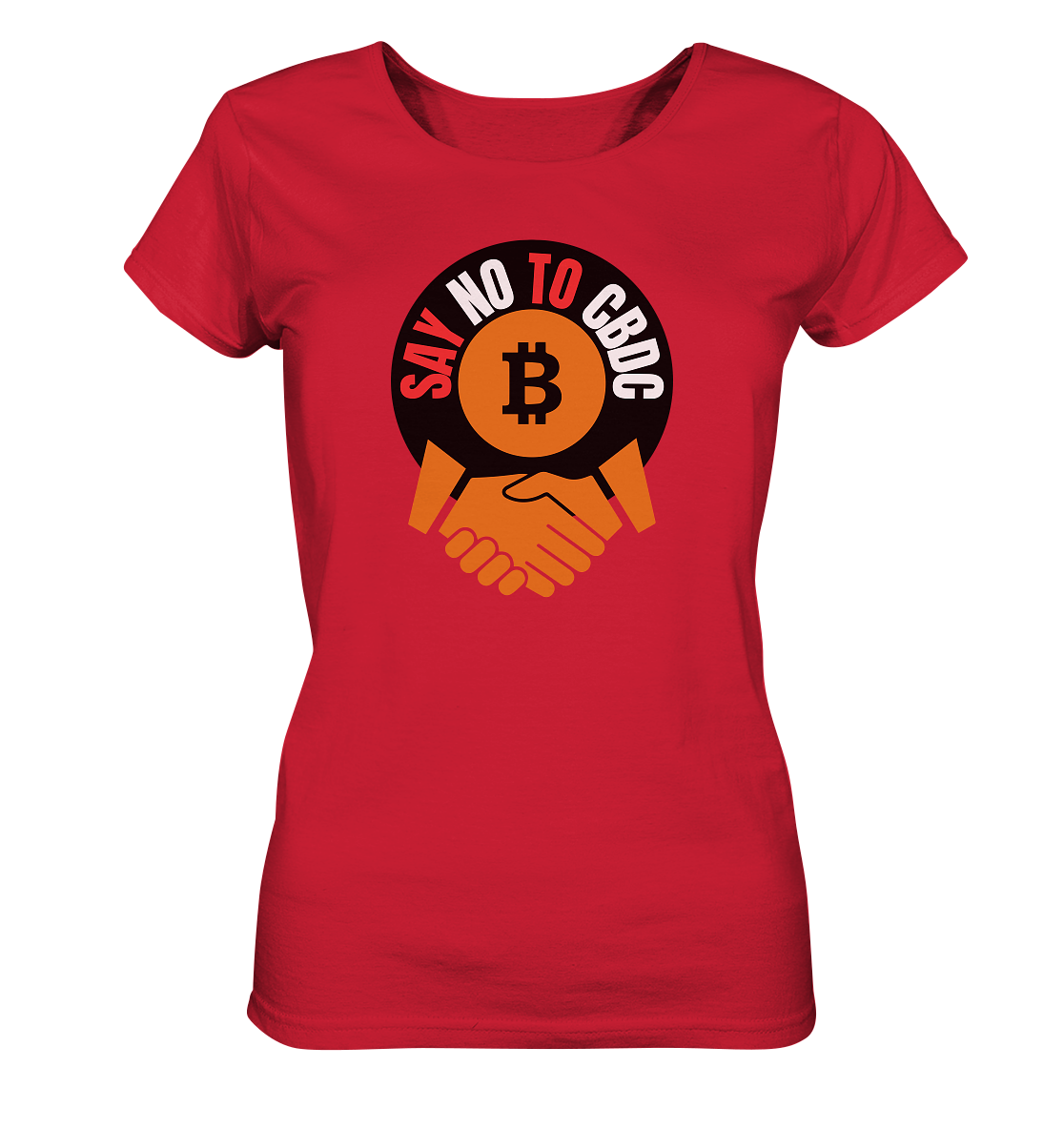 SAY NO TO CBDC - handshake (Ladies Collection 21% Rabatt bis zum Halving 2024)  - Ladies Organic Shirt