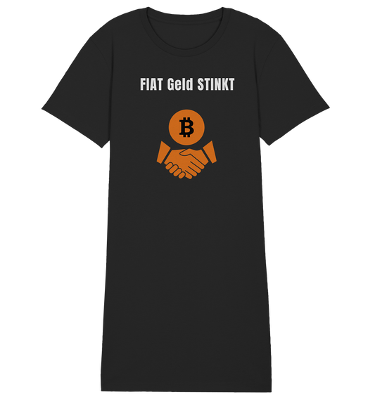 FIAT Geld STINKT (Ladies Collection 21% Rabatt bis zum Halving 2024) - Ladies Organic Shirt Dress