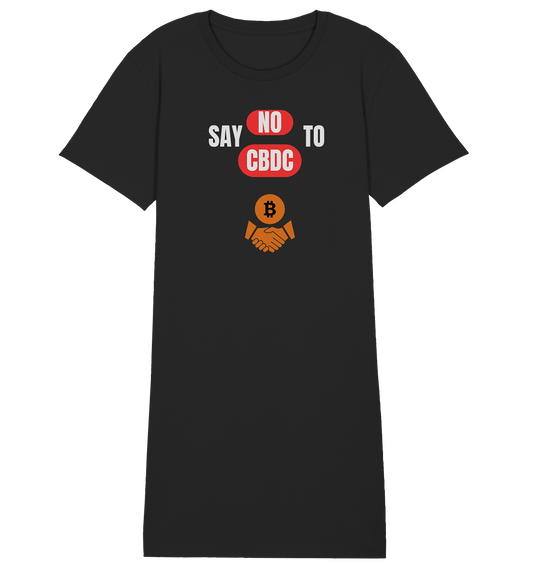 SAY NO TO CBDC - DEFIANCE handshake (Ladies Collection 21% Rabatt bis zum Halving 2024) - Ladies Organic Shirt Dress
