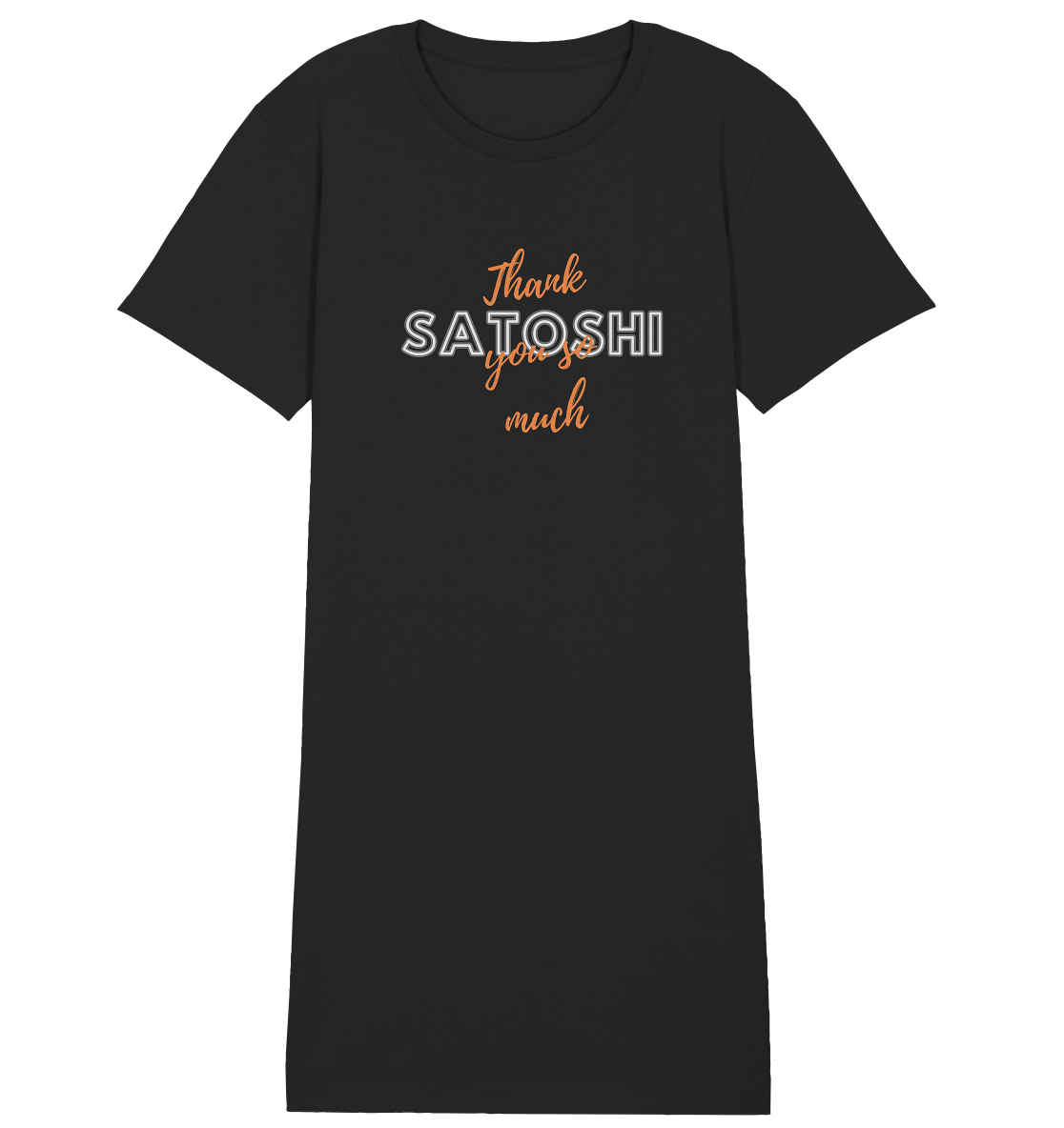 THANK YOU SO MUCH SATOSHI (Version Chaos) - LADIES COLLECTION 21% automat. Rabatt bis zum Halving 2024   - Ladies Organic Shirt Dress