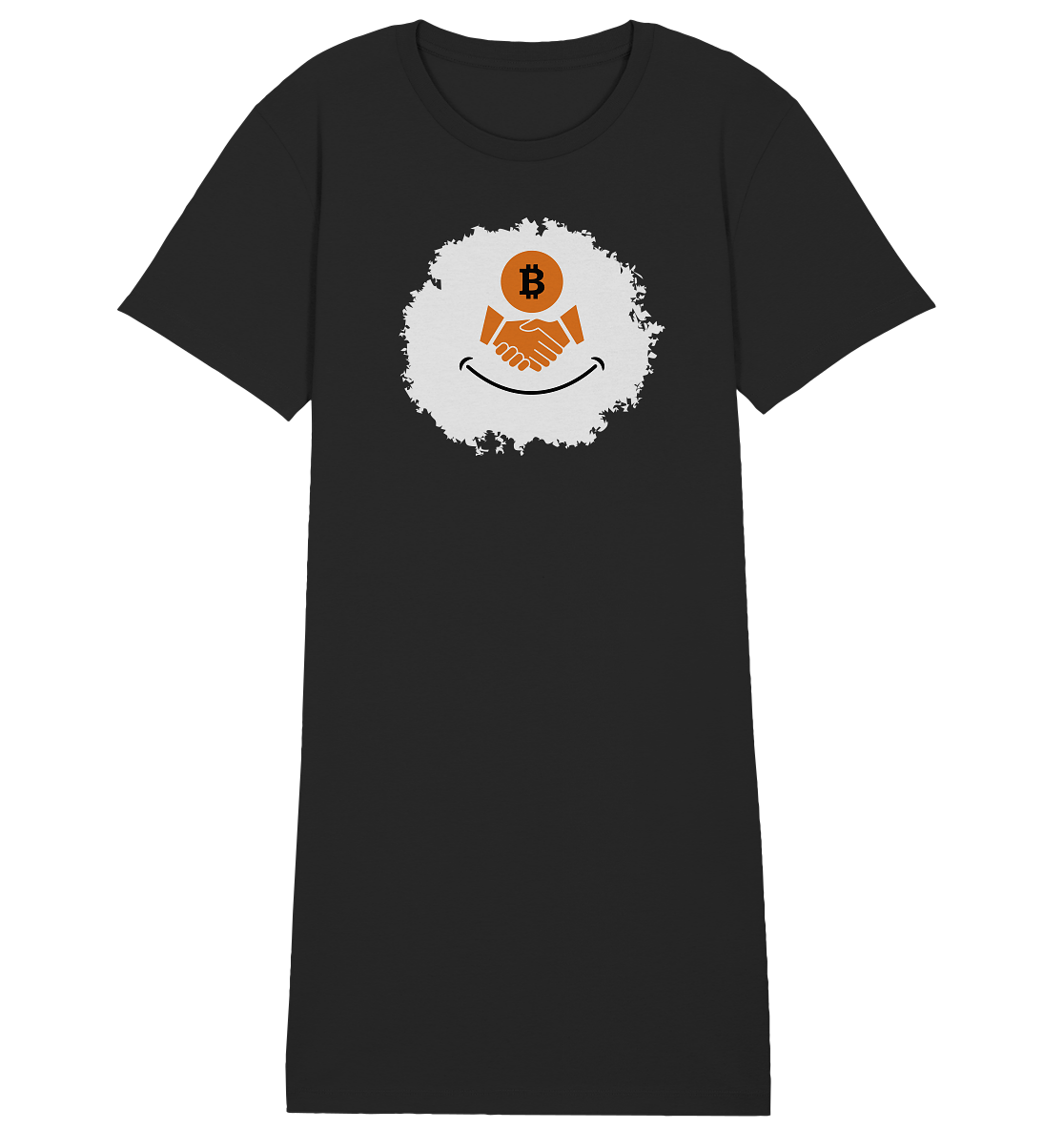 Smiley Bitcoin handshake - (Ladies Collection 21% Rabatt bis zum Halving 2024) - Ladies Organic Shirt Dress
