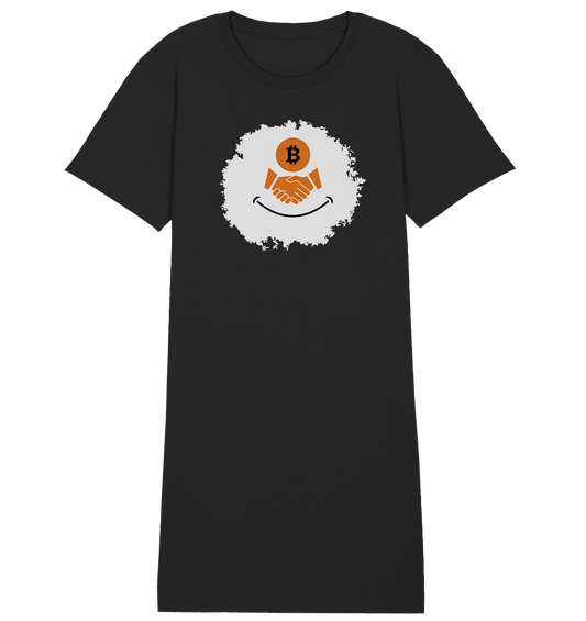 Smiley Bitcoin handshake - (Ladies Collection 21% Rabatt bis zum Halving 2024) - Ladies Organic Shirt Dress