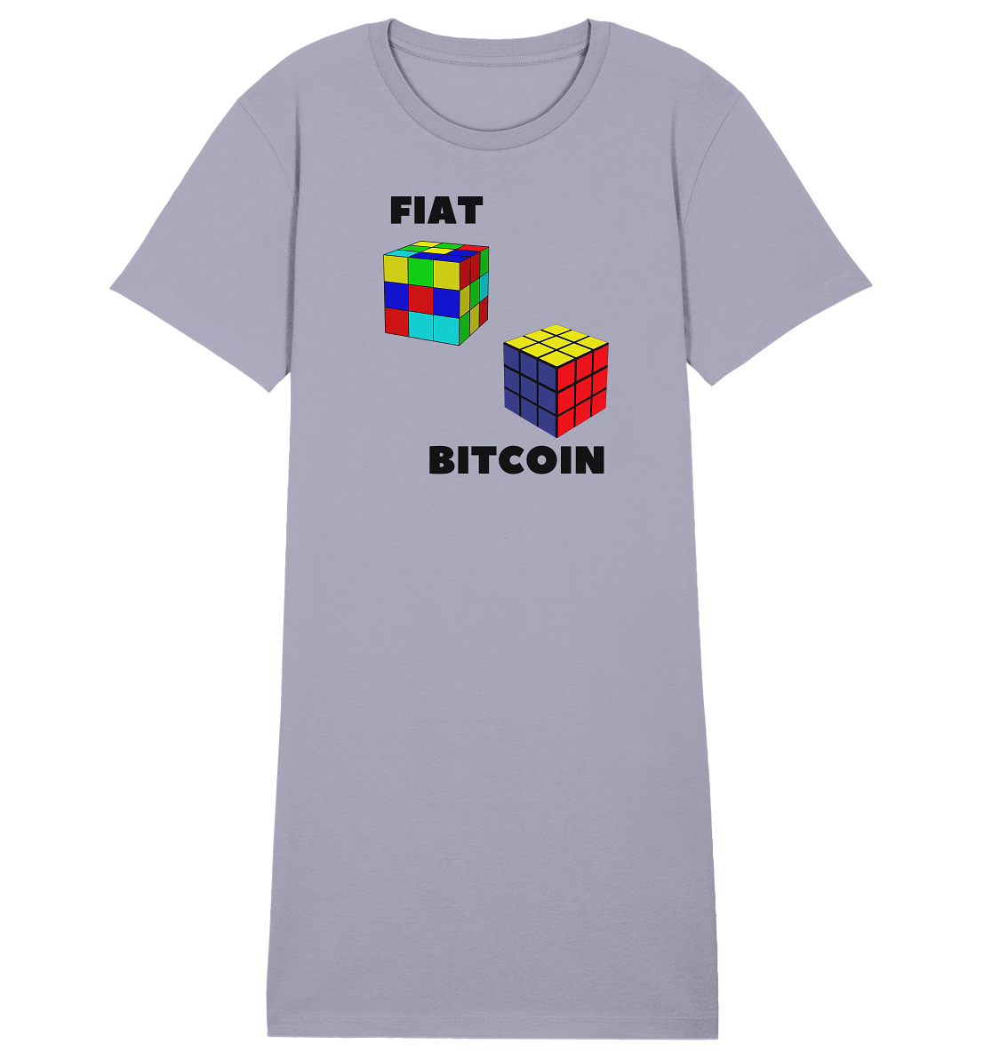 FIAT Cube & BITCOIN Cube - gerade Variante (Ladies Collection 21% Rabatt bis zum Halving 2024)    - Ladies Organic Shirt Dress