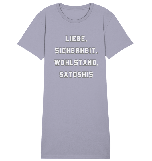 LIEBE, SICHERHEIT, WOHLSTAND, SATOSHIS - Ladies Collection  - Ladies Organic Shirt Dress