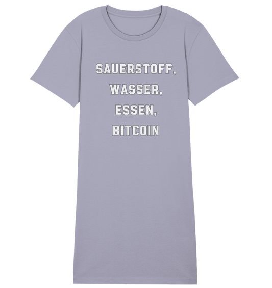 SAUERSTOFF, WASSER, ESSEN, BITCOIN- Ladies Collection   - Ladies Organic Shirt Dress