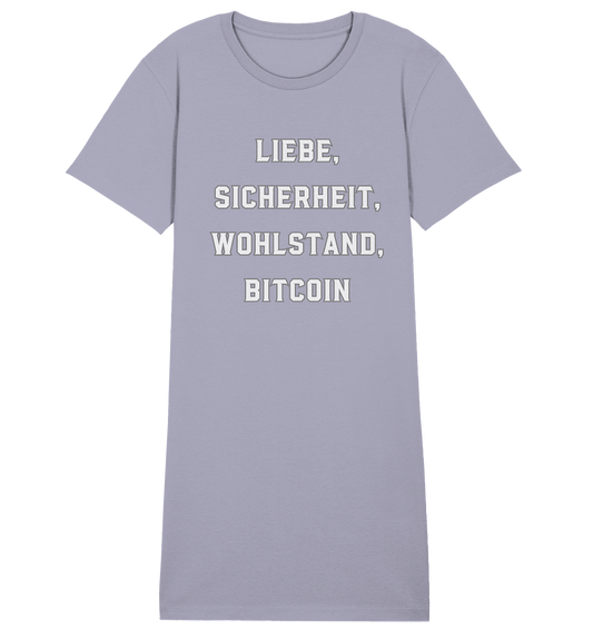 LIEBE, SICHERHEIT, WOHLSTAND, BITCOIN - Ladies Collection  - Ladies Organic Shirt Dress