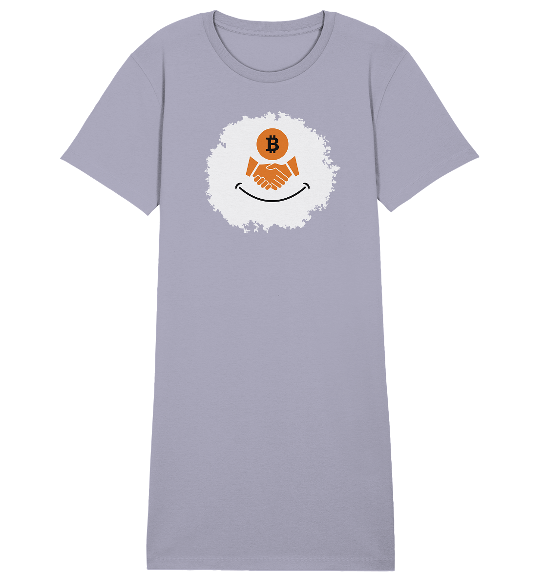 Smiley Bitcoin handshake - (Ladies Collection 21% Rabatt bis zum Halving 2024) - Ladies Organic Shirt Dress