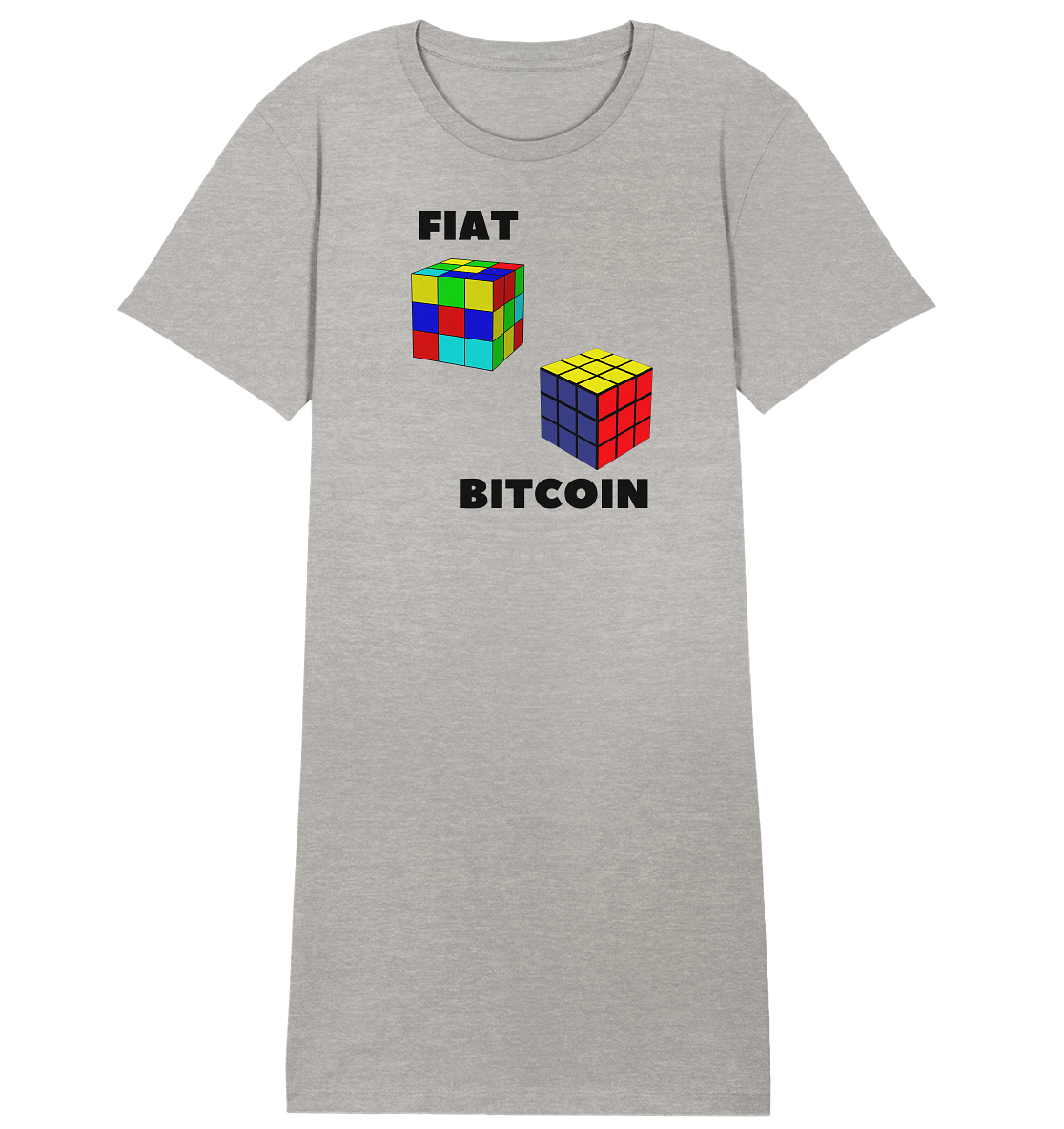 FIAT Cube & BITCOIN Cube - gerade Variante (Ladies Collection 21% Rabatt bis zum Halving 2024)    - Ladies Organic Shirt Dress