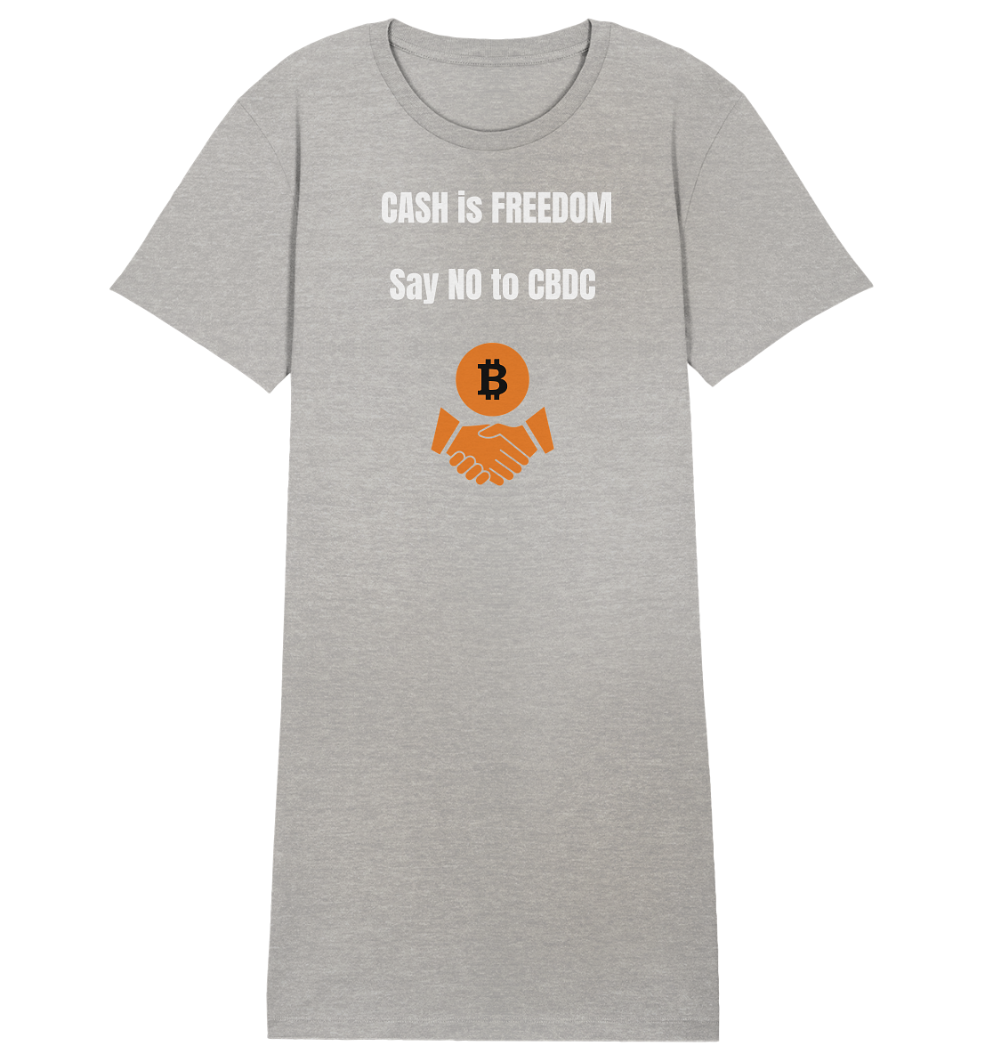 CASH is FREEDOM, Say NO to CBDC (Ladies Collection 21% Rabatt bis zum Halving 2024)  - Ladies Organic Shirt Dress