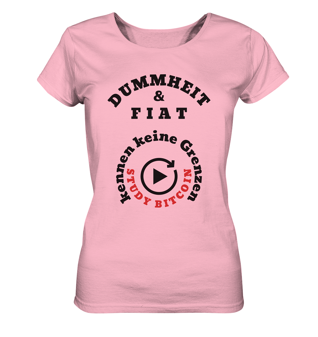 DUMMHEIT & FIAT kennen keine Grenzen - STUDY BITCOIN (rund in rund) # ENDLOS-PLAYBUTTON - Ladies Collection 21% Rabatt bis zum Halving 2024  - Ladies Organic Shirt