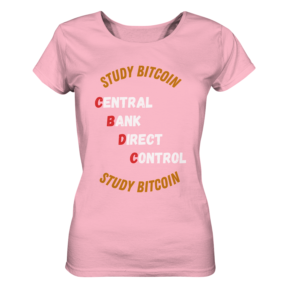 CENTRAL BANK DIRECT CONTROL - STUDY BITCOIN (Ladies Collection 21% Rabatt bis zum Halving 2024)   - Ladies Organic Shirt
