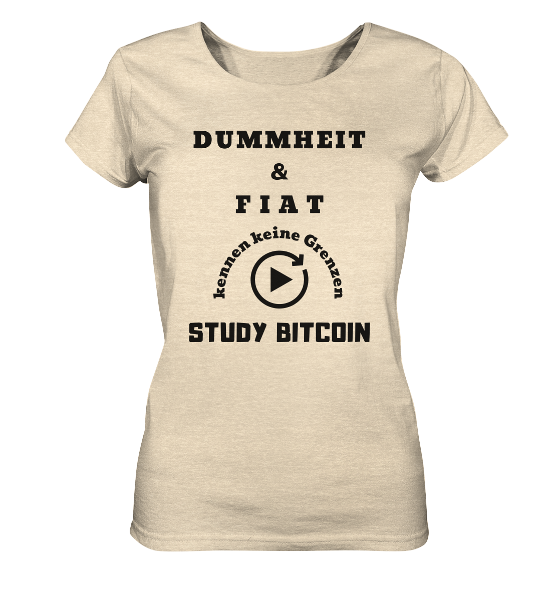 DUMMHEIT UND FIAT KENNEN KEINE GRENZEN - STUDY BITCOIN (ENDLOS-PLAYBUTTON) - Ladies Collection 21% Rabatt bis zum Halving 2024 - Ladies Organic Shirt