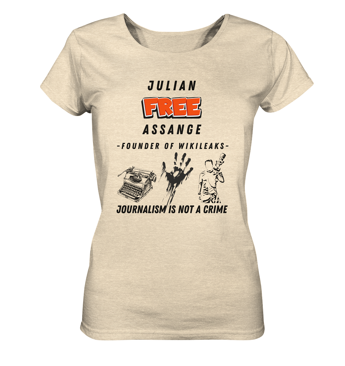 FREE JULIAN ASSANGE - FOUNDER OF WIKILEAKS - JOURNALISM IS NOT A CRIME (3 Grafiken) - Ladies Collection 21% Rabatt bis zum Halving 2024) - Ladies Organic Shirt