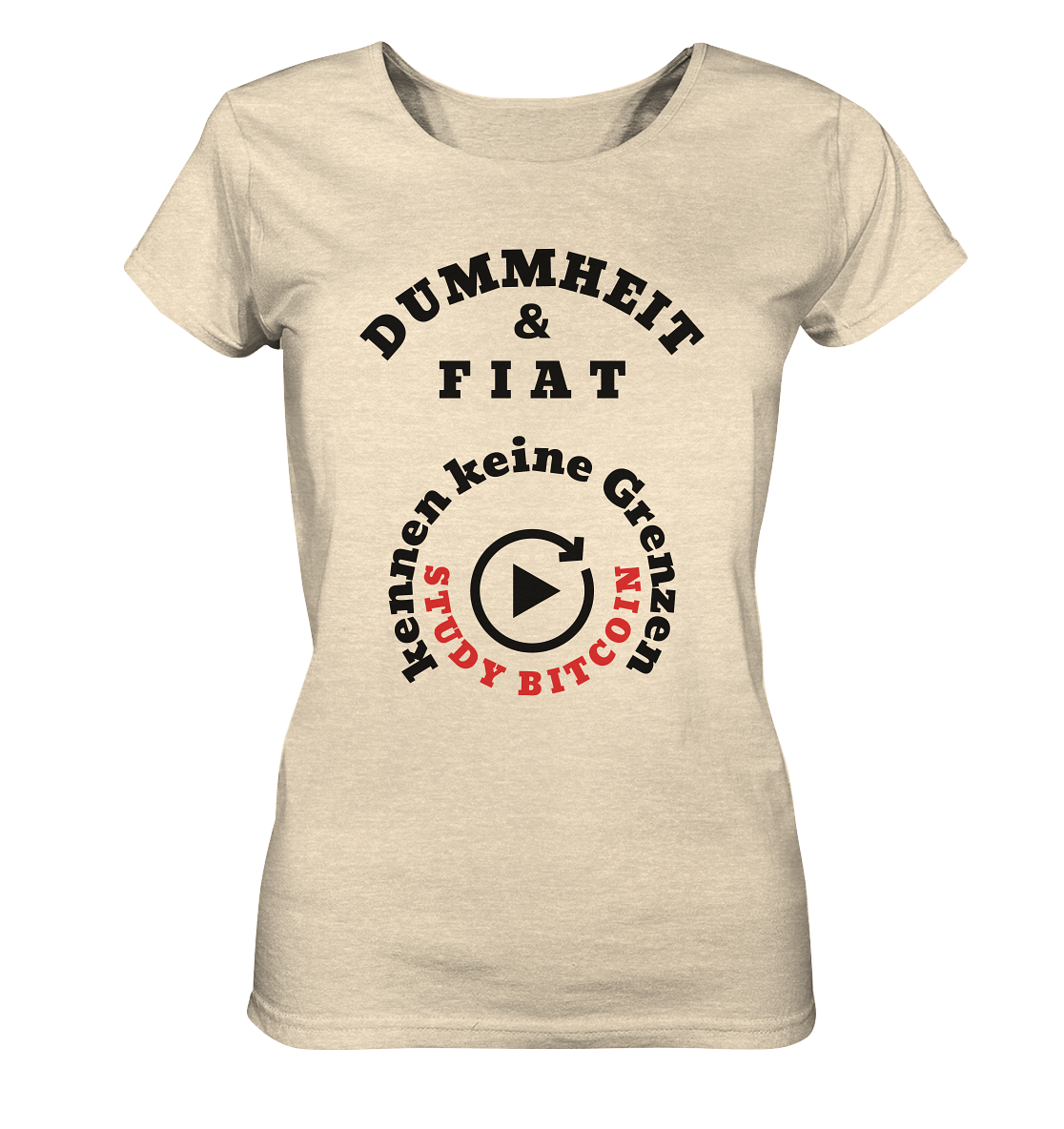DUMMHEIT & FIAT kennen keine Grenzen - STUDY BITCOIN (rund in rund) # ENDLOS-PLAYBUTTON - Ladies Collection 21% Rabatt bis zum Halving 2024  - Ladies Organic Shirt