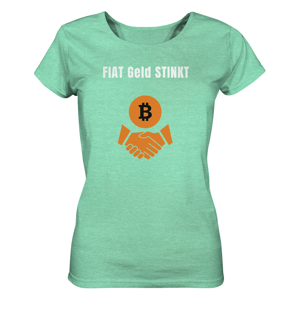 FIAT Geld STINKT (Ladies Collection 21% Rabatt bis zum Halving 2024) - Ladies Organic Shirt (meliert)
