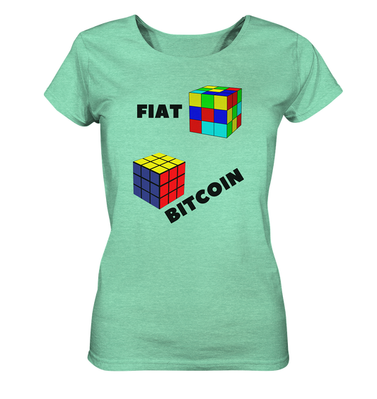 FIAT Cube Bitcoin Cube (Ladies Collection 21% Rabatt bis zum Halving 2024)   - Ladies Organic Shirt (meliert)