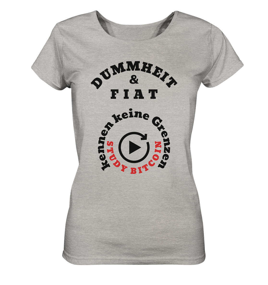 DUMMHEIT & FIAT kennen keine Grenzen - STUDY BITCOIN (rund in rund) # ENDLOS-PLAYBUTTON - Ladies Collection 21% Rabatt bis zum Halving 2024  - Ladies Organic Shirt (meliert)