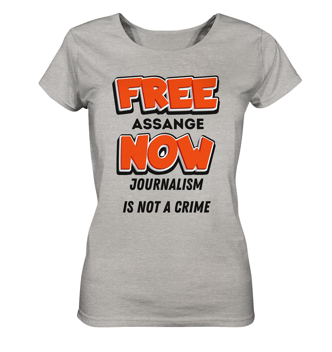 FREE ASSANGE NOW - JOURNALISM IS NOT A CRIME (Ladies Collection 21% Rabatt bis zum Halving 2024)  - Ladies Organic Shirt (meliert)