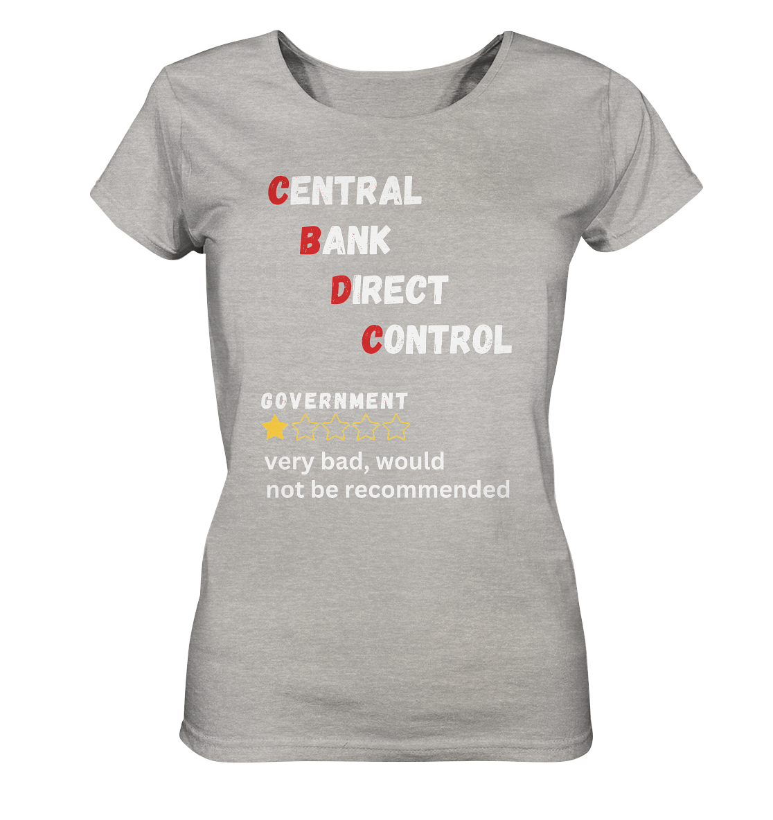 CENTRAL BANK DIRECT CONTROL - Government... not be recommended (Ladies Collection 21% Rabatt bis zum Halving 2024)  - Ladies Organic Shirt (meliert)