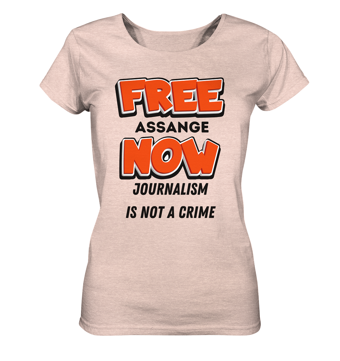 FREE ASSANGE NOW - JOURNALISM IS NOT A CRIME (Ladies Collection 21% Rabatt bis zum Halving 2024)  - Ladies Organic Shirt (meliert)