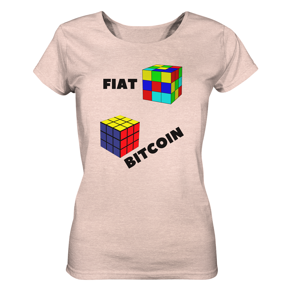 FIAT Cube Bitcoin Cube (Ladies Collection 21% Rabatt bis zum Halving 2024)   - Ladies Organic Shirt (meliert)