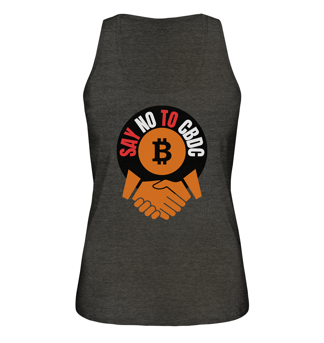 SAY NO TO CBDC - handshake (Ladies Collection 21% Rabatt bis zum Halving 2024)  - Ladies Organic Tank-Top
