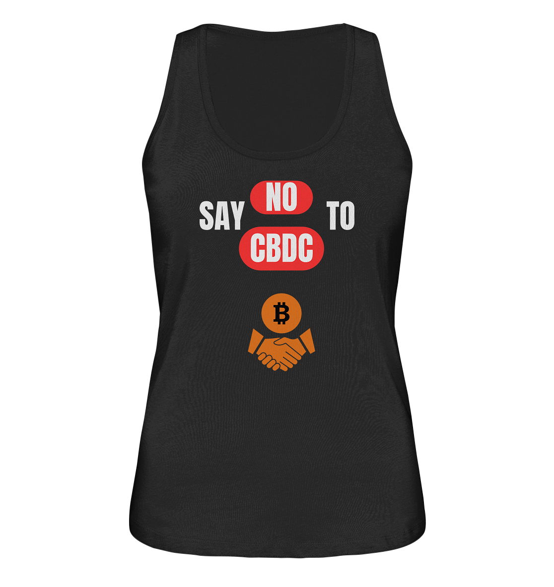 SAY NO TO CBDC - DEFIANCE handshake (Ladies Collection 21% Rabatt bis zum Halving 2024) - Ladies Organic Tank-Top