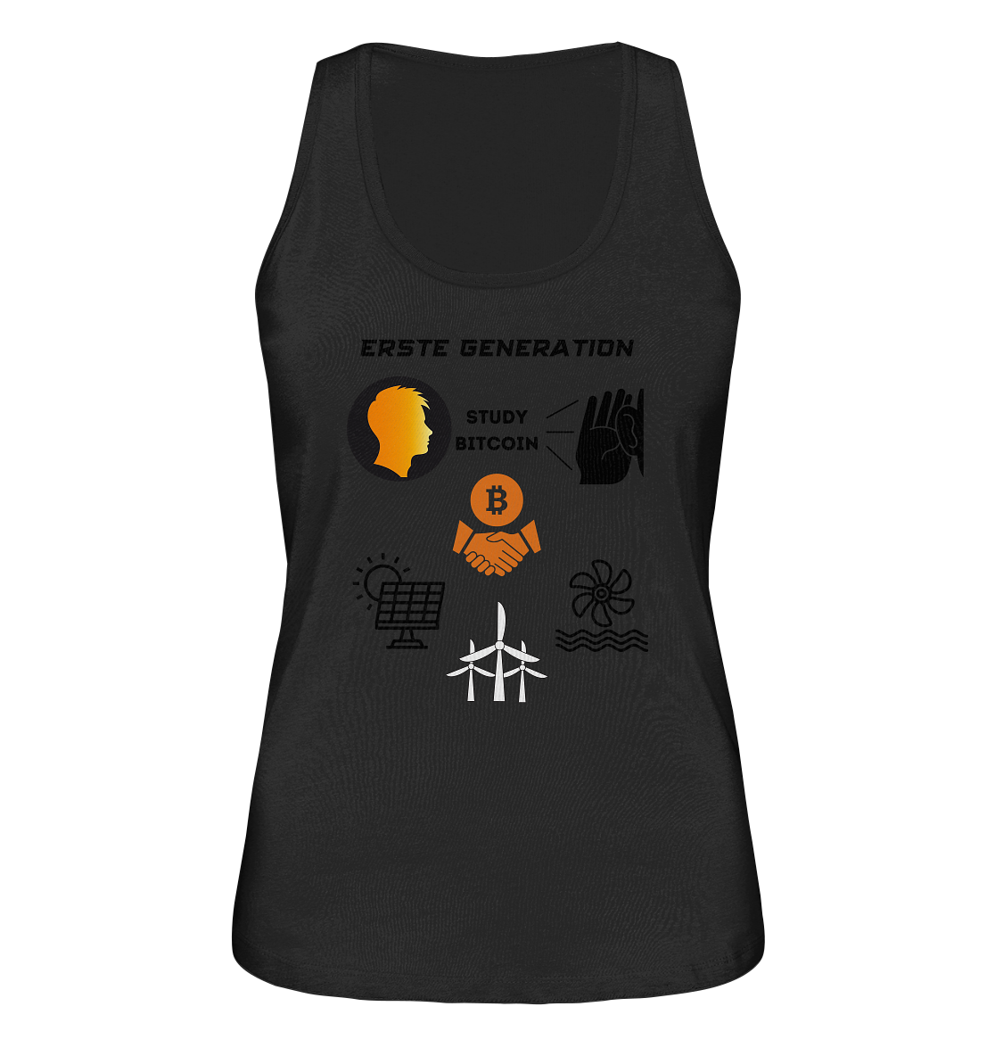 ERSTE (BITCOIN) GENERATION - STUDY BITCOIN (3 grüne Energie Grafiken) - LADIES COLLECTION 21% automat. Rabatt bis zum Halving 2024   - Ladies Organic Tank-Top
