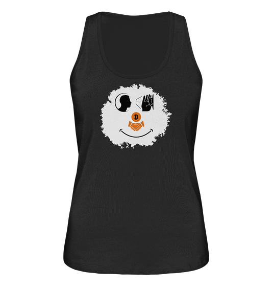 Smiley listen to Bitcoin handshake - (Ladies Collection 21% Rabatt bis zum Halving 2024)  - Ladies Organic Tank-Top