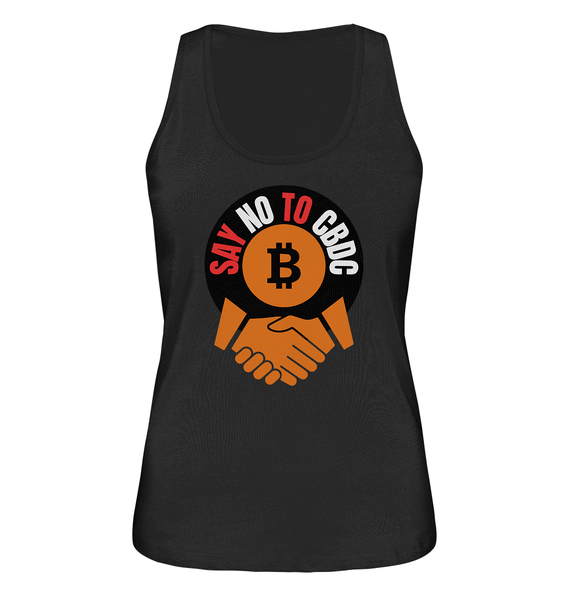 SAY NO TO CBDC - handshake (Ladies Collection 21% Rabatt bis zum Halving 2024)  - Ladies Organic Tank-Top