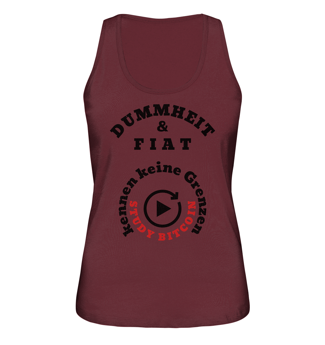 DUMMHEIT & FIAT kennen keine Grenzen - STUDY BITCOIN (rund in rund) # ENDLOS-PLAYBUTTON - Ladies Collection 21% Rabatt bis zum Halving 2024  - Ladies Organic Tank-Top