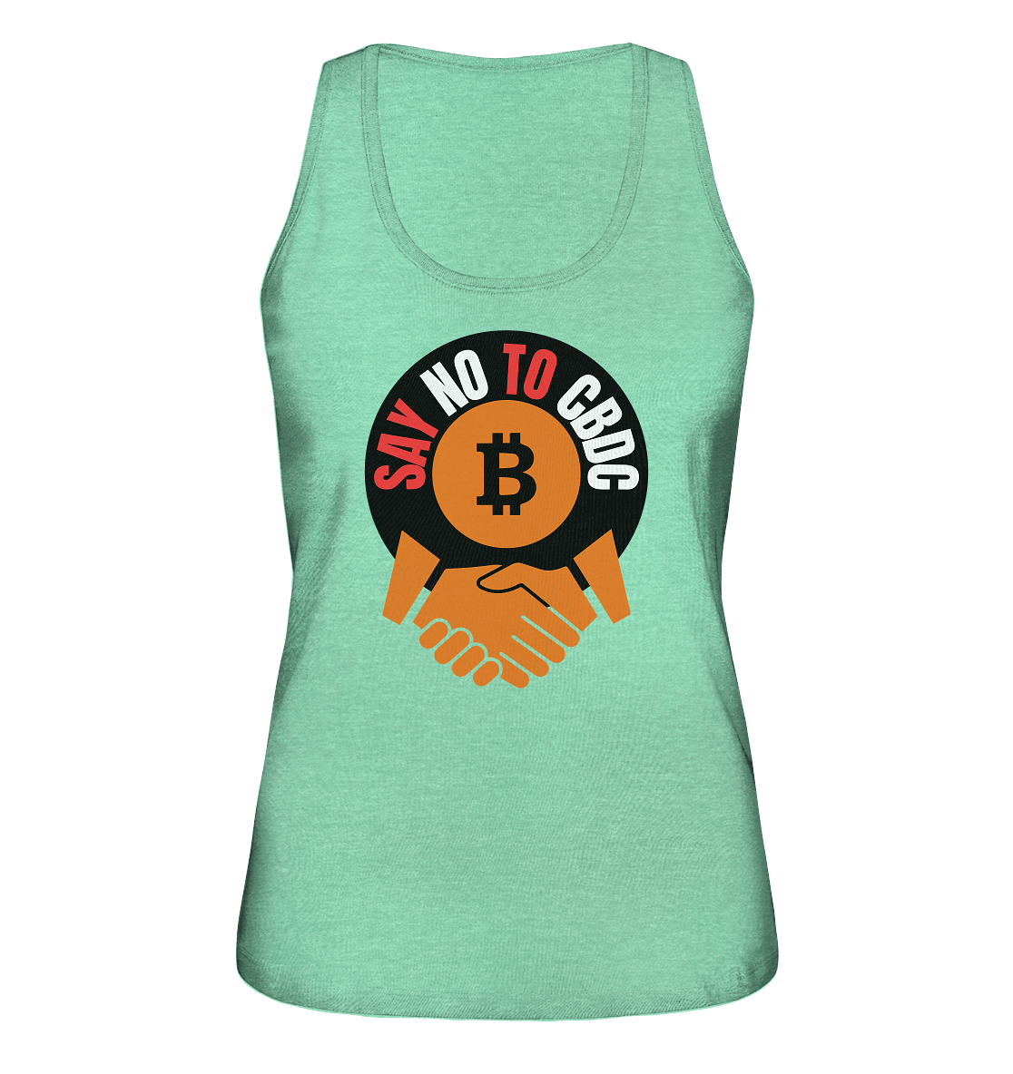 SAY NO TO CBDC - handshake (Ladies Collection 21% Rabatt bis zum Halving 2024)  - Ladies Organic Tank-Top