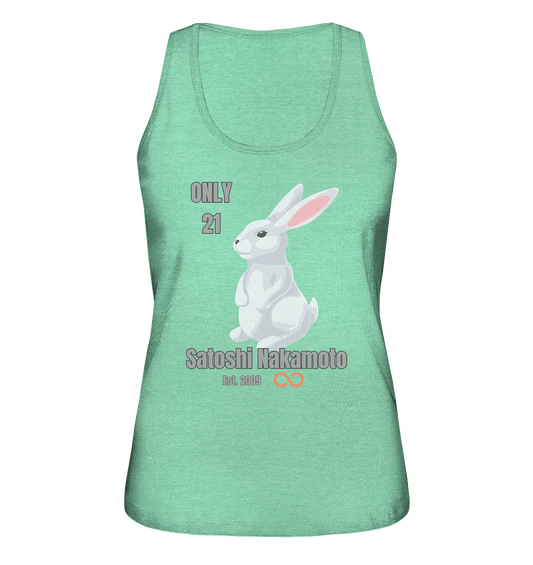 SATOSHI NAKAMOTO Est. 2009 (unendlich) ONLY 21- LADIES COLLECTION 21% automat. Rabatt bis zum Halving 2024  - Ladies Organic Tank-Top