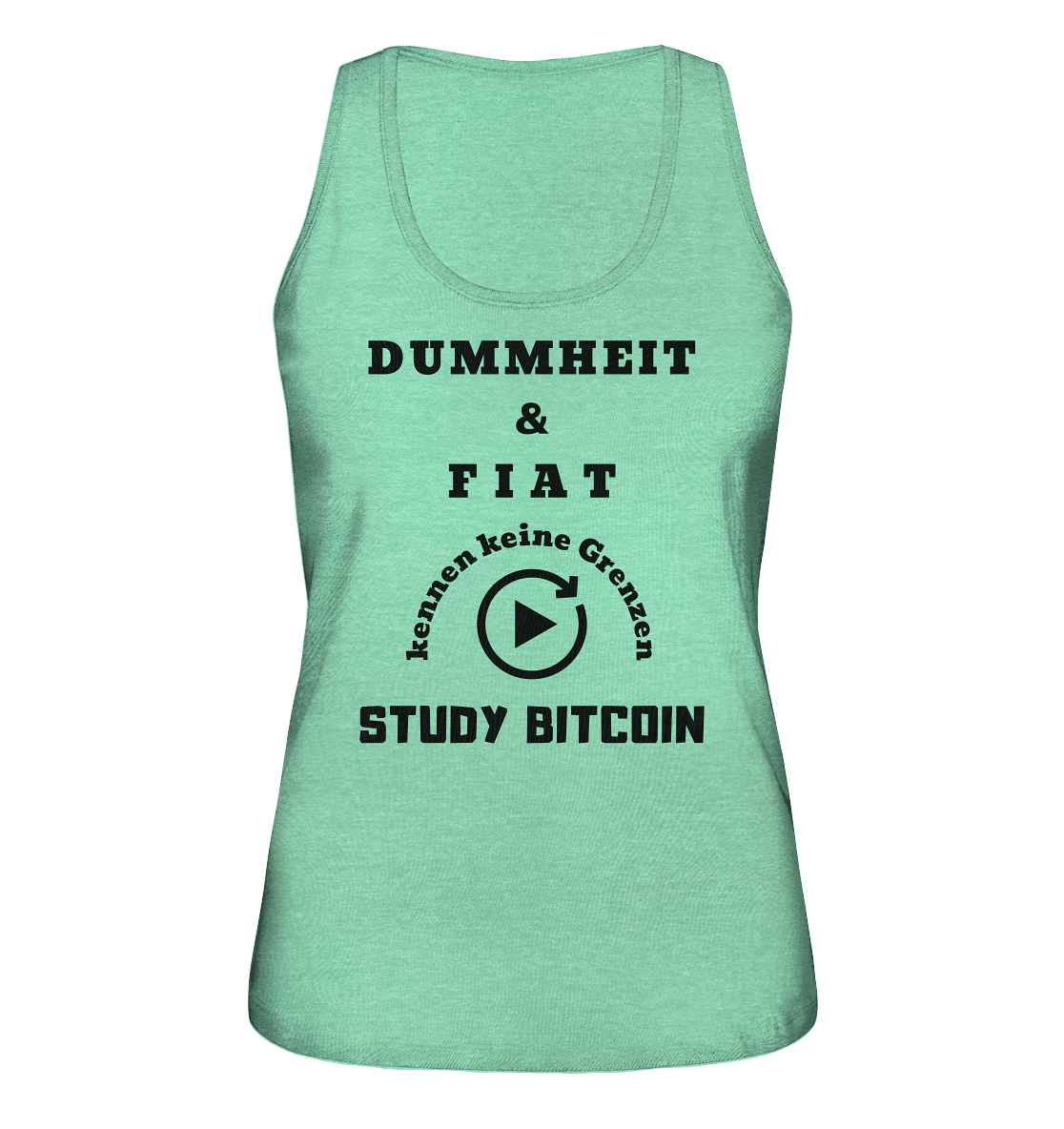 DUMMHEIT UND FIAT KENNEN KEINE GRENZEN - STUDY BITCOIN (ENDLOS-PLAYBUTTON) - Ladies Collection 21% Rabatt bis zum Halving 2024 - Ladies Organic Tank-Top