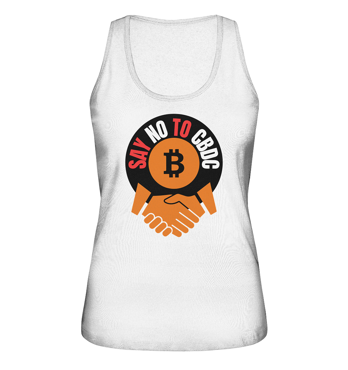 SAY NO TO CBDC - handshake (Ladies Collection 21% Rabatt bis zum Halving 2024)  - Ladies Organic Tank-Top