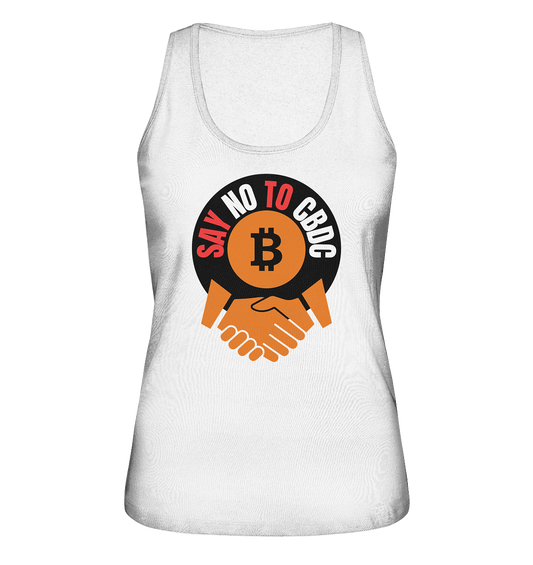SAY NO TO CBDC - handshake (Ladies Collection 21% Rabatt bis zum Halving 2024)  - Ladies Organic Tank-Top