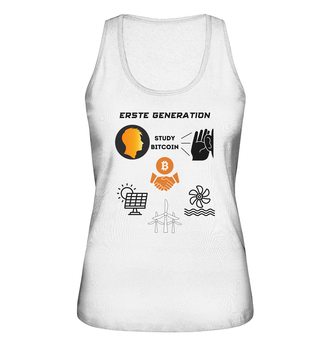 ERSTE (BITCOIN) GENERATION - STUDY BITCOIN (3 grüne Energie Grafiken) - LADIES COLLECTION 21% automat. Rabatt bis zum Halving 2024   - Ladies Organic Tank-Top