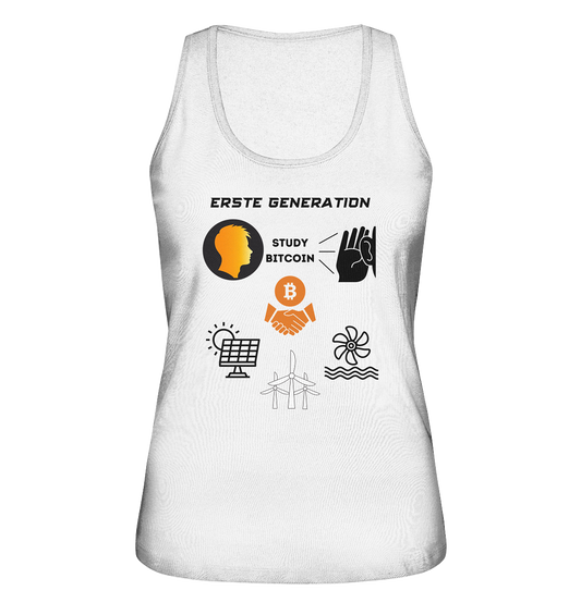 ERSTE (BITCOIN) GENERATION - STUDY BITCOIN (3 grüne Energie Grafiken) - LADIES COLLECTION 21% automat. Rabatt bis zum Halving 2024   - Ladies Organic Tank-Top