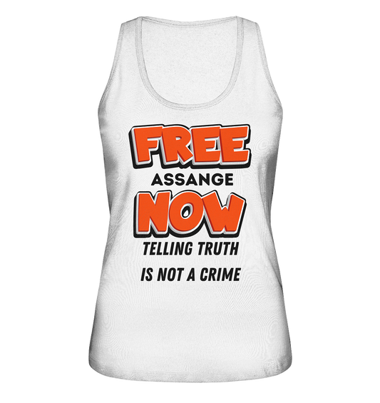 FREE ASSANGE NOW - TELLING TRUTH IS NOT A CRIME (Ladies Collection 21% Rabatt bis zum Halving 2024) - Ladies Organic Tank-Top