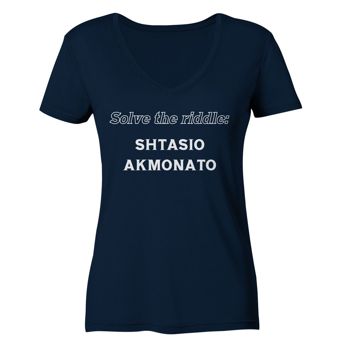 Solve the riddle - SHTASIO AKMONATO - Ladies Organic V-Neck Shirt
