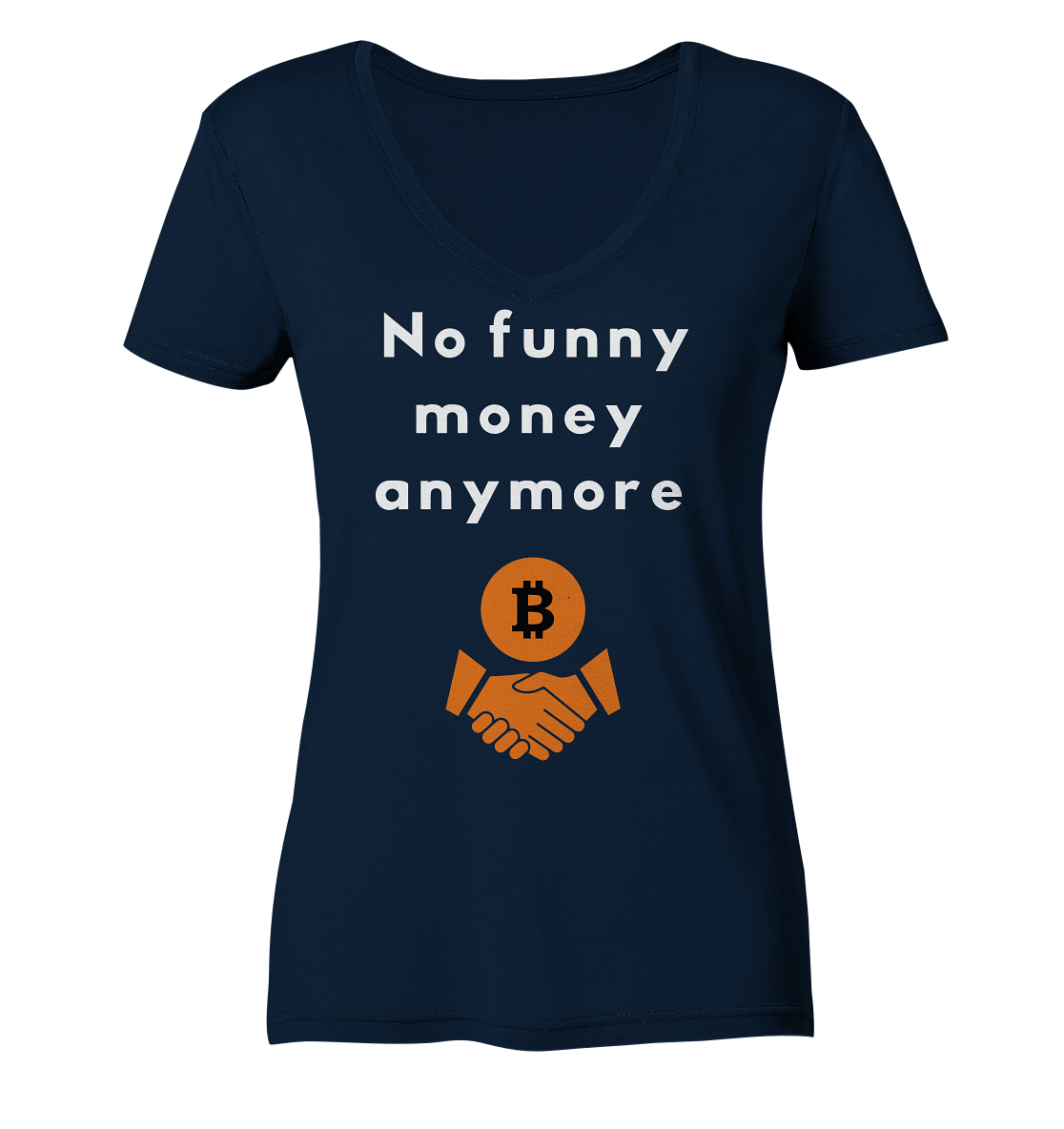 No funny money anymore (Ladies Collection 21% Rabatt bis zum Halving 2024) - Ladies Organic V-Neck Shirt