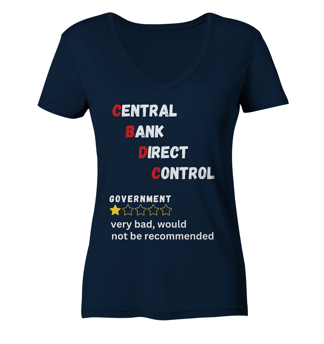CENTRAL BANK DIRECT CONTROL - Government... not be recommended (Ladies Collection 21% Rabatt bis zum Halving 2024)  - Ladies Organic V-Neck Shirt