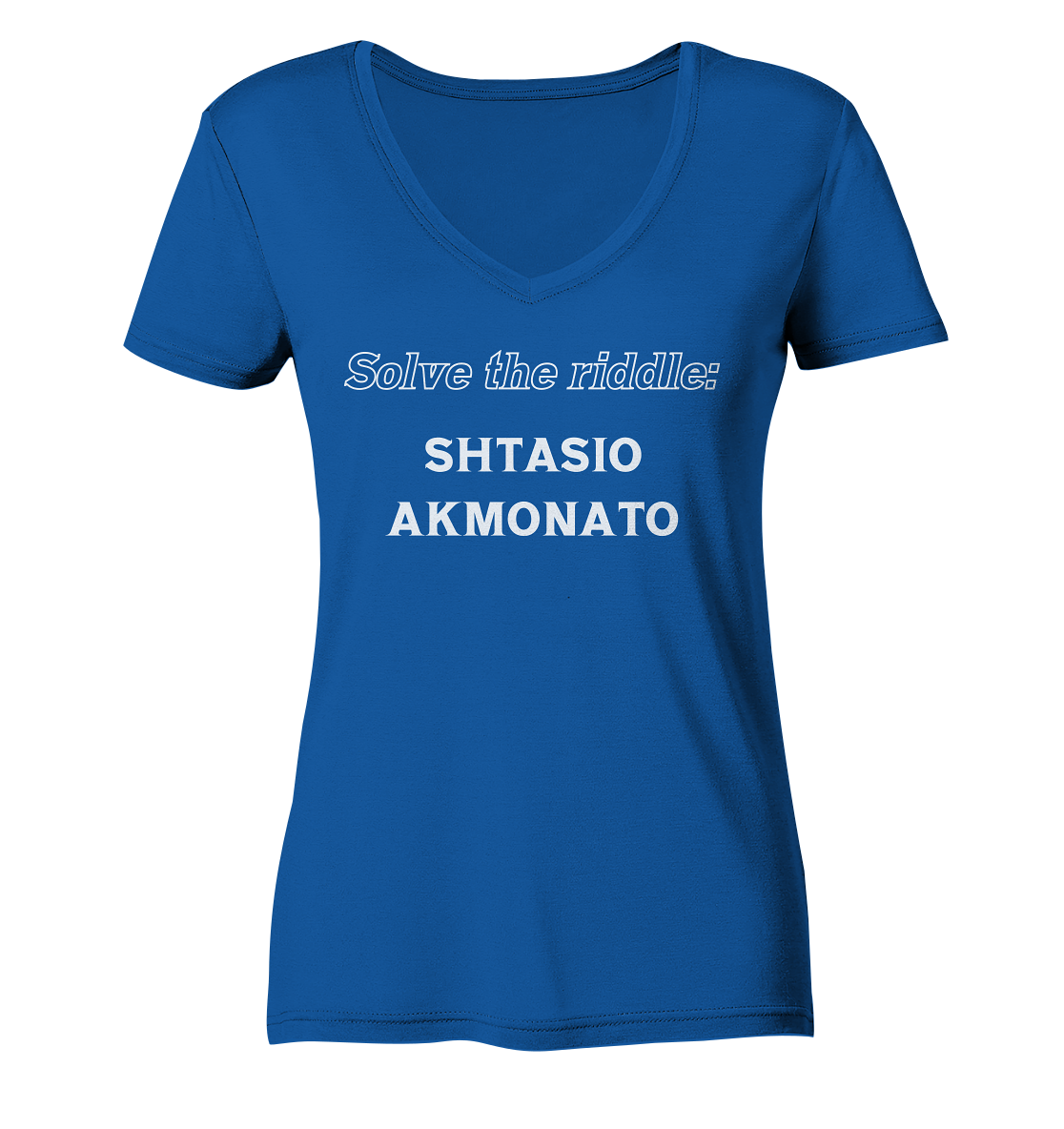 Solve the riddle - SHTASIO AKMONATO - Ladies Organic V-Neck Shirt