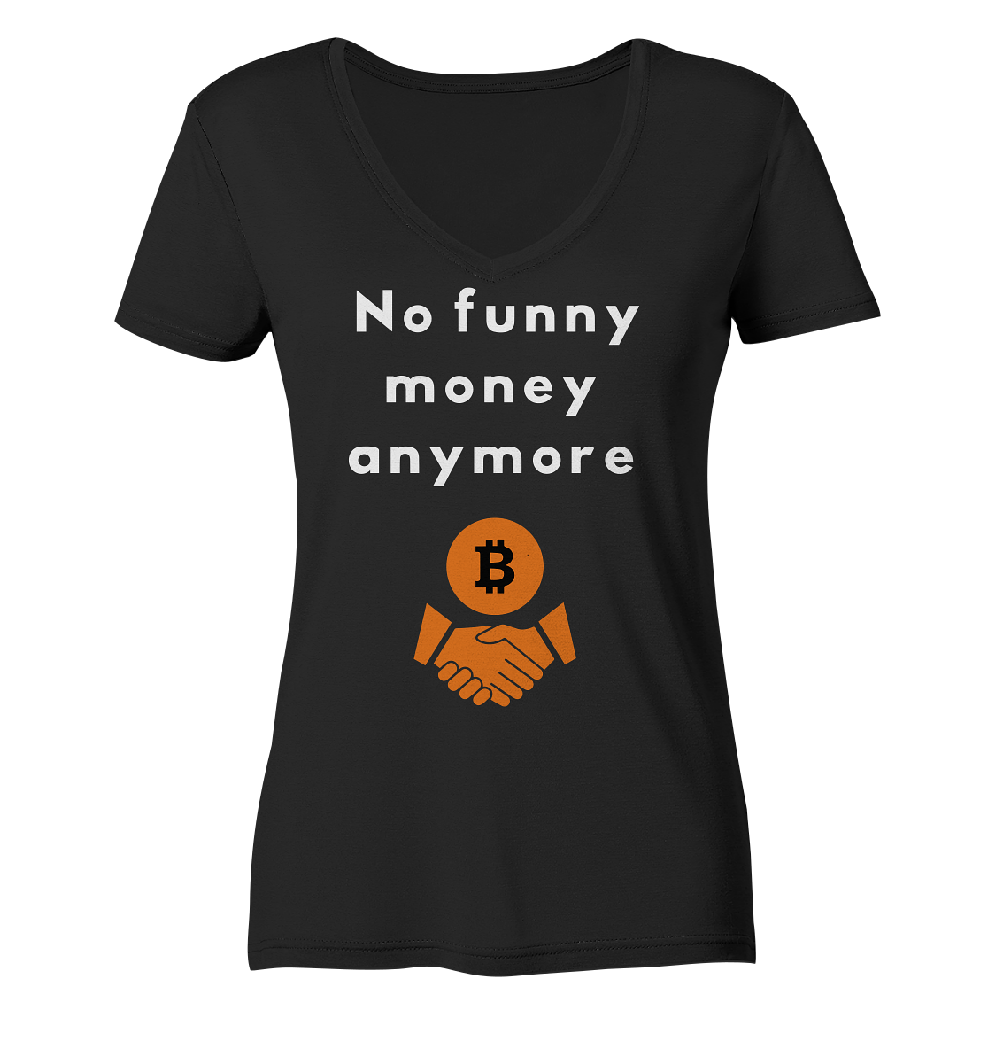 No funny money anymore (Ladies Collection 21% Rabatt bis zum Halving 2024) - Ladies Organic V-Neck Shirt