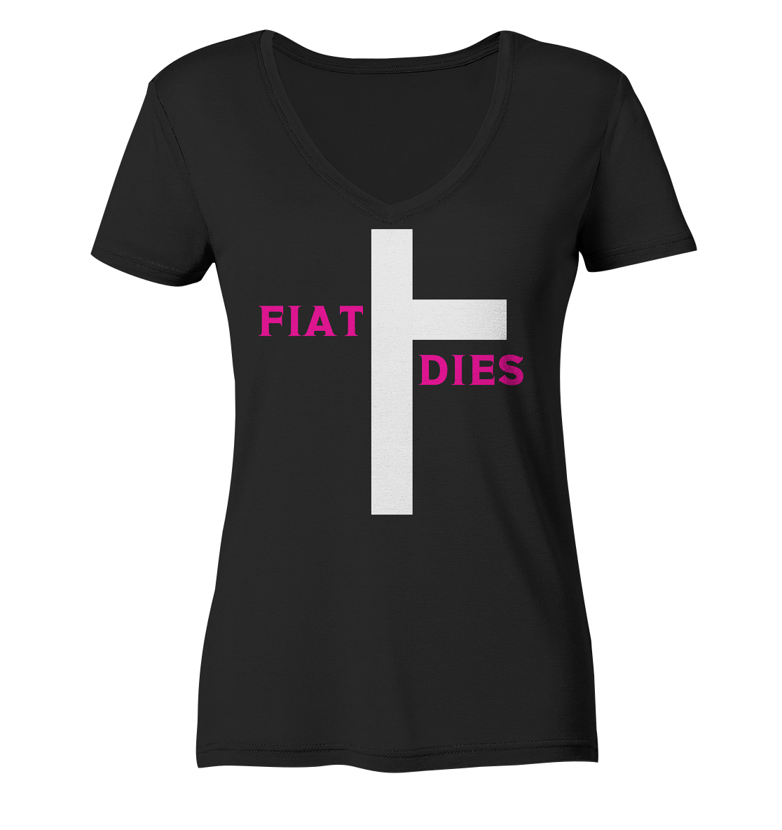 FIAT DIES (pink / pink) - Ladies Collection  - Ladies Organic V-Neck Shirt