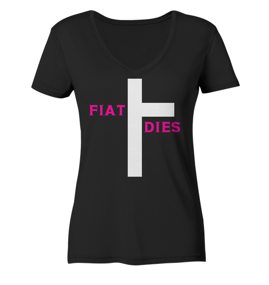 FIAT DIES (pink / pink) - Ladies Collection  - Ladies Organic V-Neck Shirt